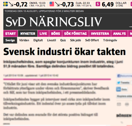 Svensk industri, SvD, Stig Björne Tillväxt